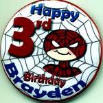 Birthday Party Buttons Siderman Inspired..