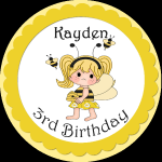 Bumble Bee Personalized Labels 2 Inch Round Favor..