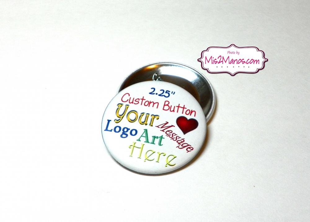 Custom Buttons Personalized Buttons Pin Back Promotional Buttons Set Of 2