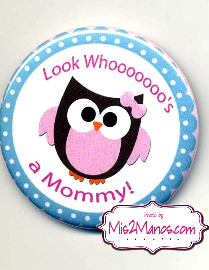 Baby Owl Buttons Personalized Buttons Custom Buttons Baby Shower
